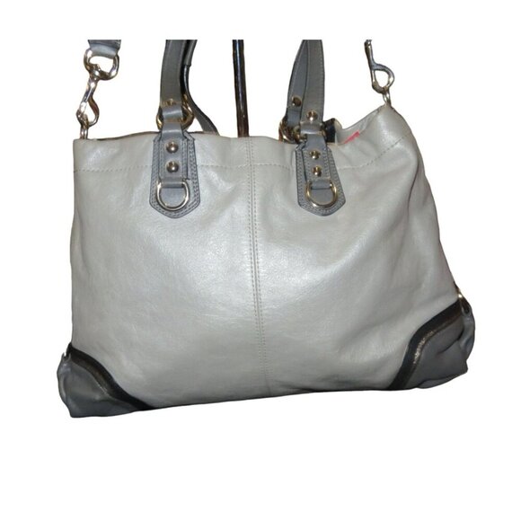 COACH 2012 Ashley Spectator Leather Carryall satchel Gray Colorblock 10 X 15 - Picture 2 of 13